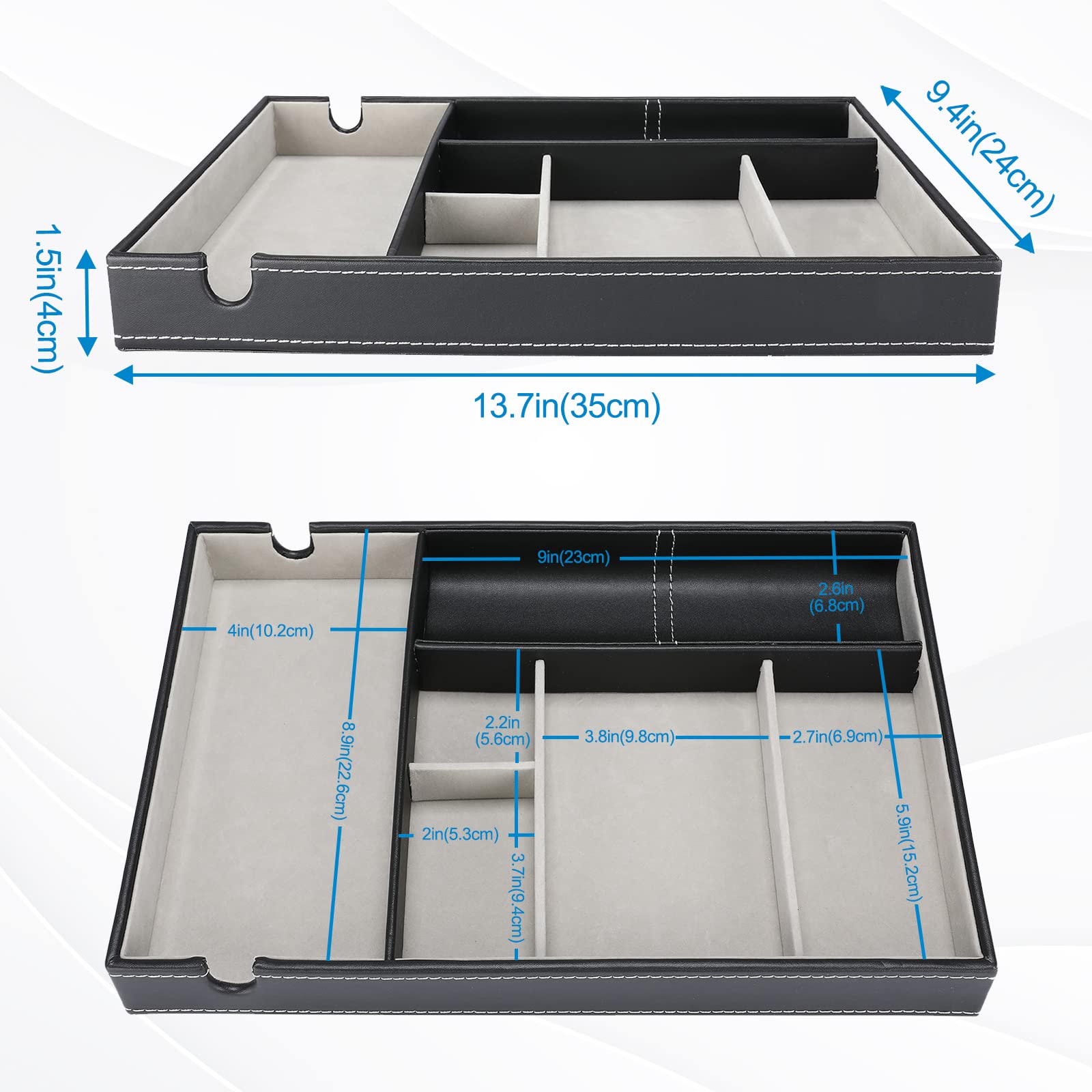 Foto 7 | Organizador De Mesita De Noche Valet Tray Procase De Piel Sintética De 1 Capa - Venta Internacional.