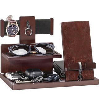 Foto 1 | Estación De Carga De Teléfono De Madera Procase Gifts Para Papá -espresso - Venta Internacional.