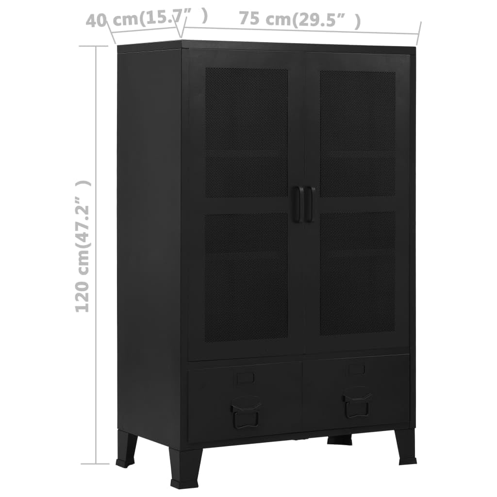 Foto 4 pulgar | Armario De Oficina Vidaxl De Acero Con Puertas De Malla Negras Con 3 Compartimentos - Venta Internacional.