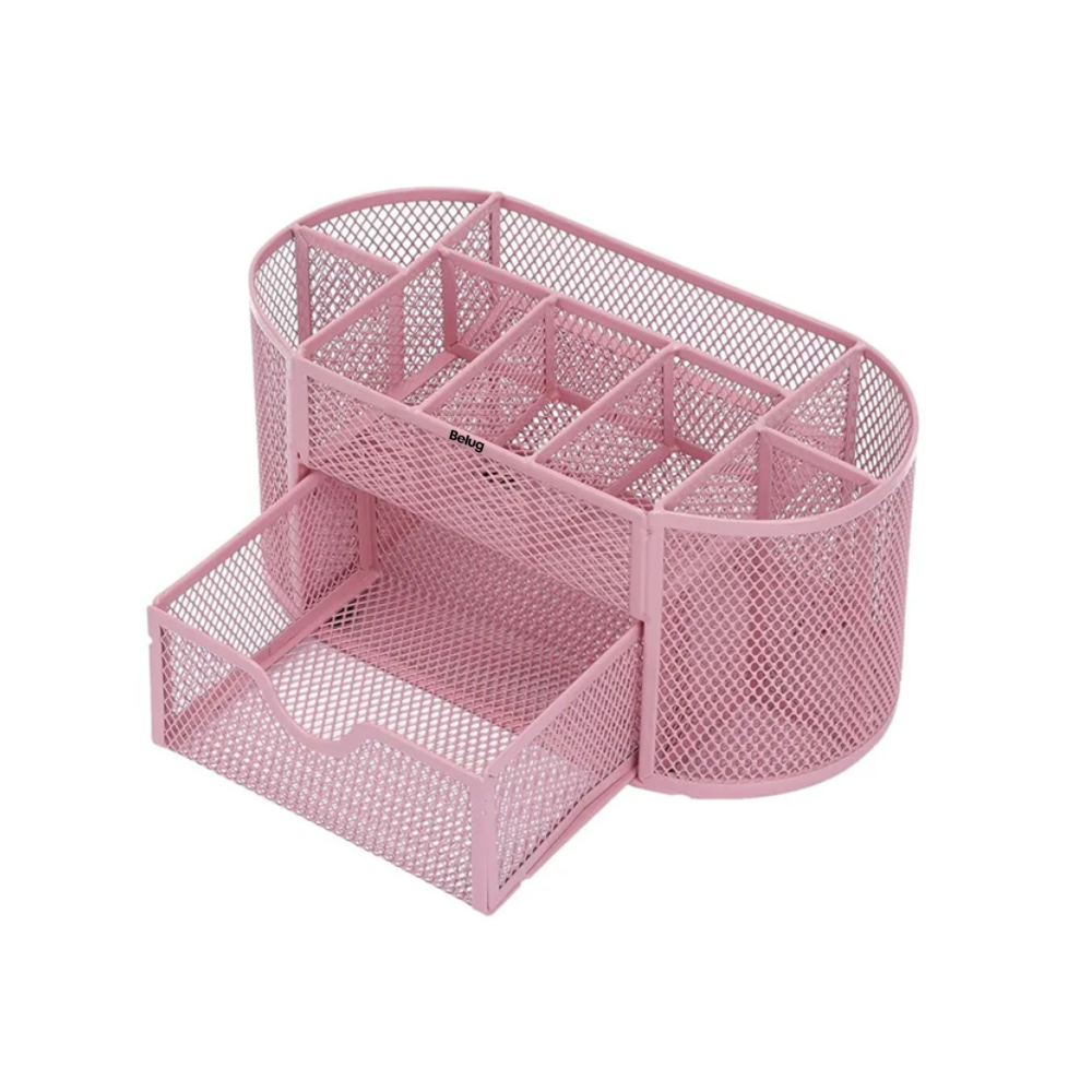 Foto 2 pulgar | Organizador De Escritorio Belug  Con 8 Compartimentos Y 1cajón Rosa