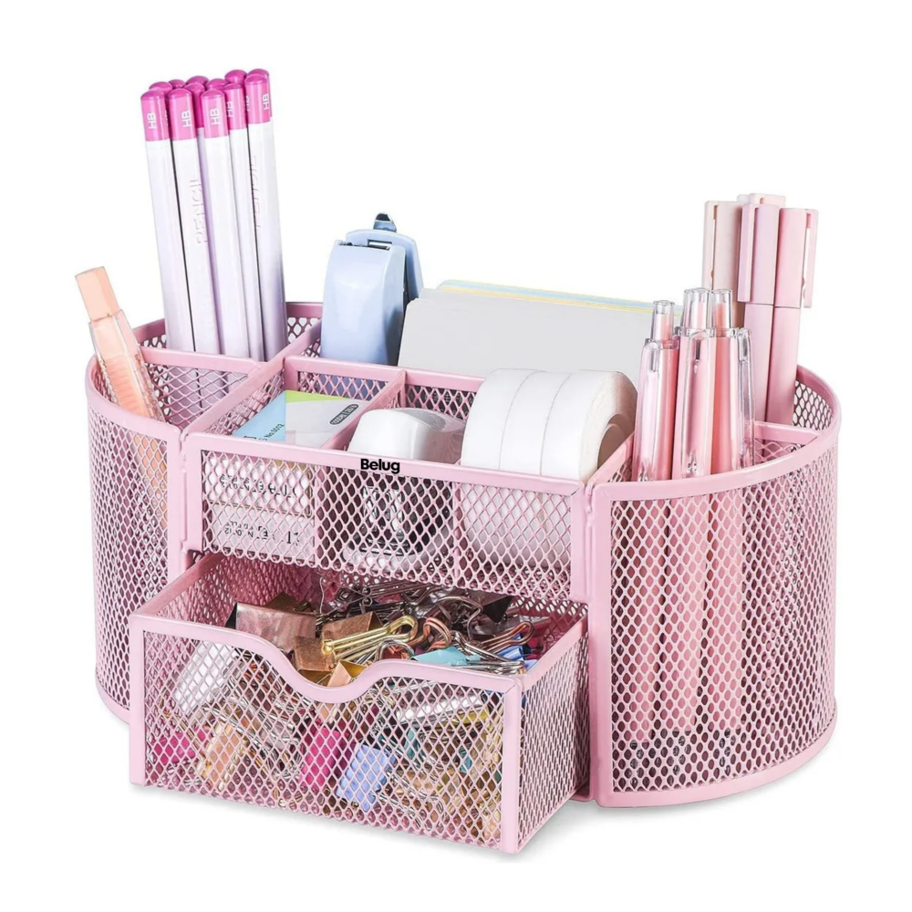 Foto 2 | Organizador De Escritorio Belug  Con 8 Compartimentos Y 1cajón Rosa
