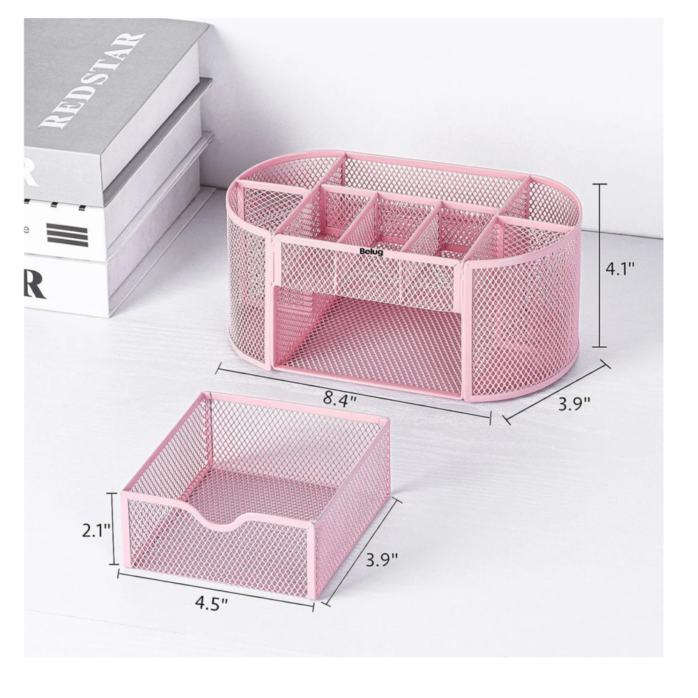 Foto 6 pulgar | Organizador De Escritorio Belug  Con 8 Compartimentos Y 1cajón Rosa