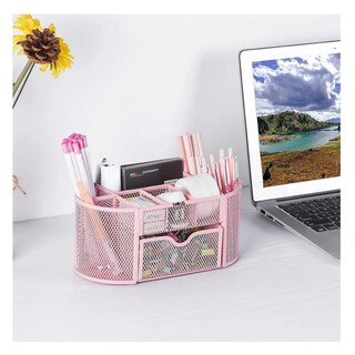 Foto 3 | Organizador De Escritorio Belug Con 8 Compartimentos Y 1cajón Rosa