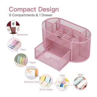 Foto 4 | Organizador De Escritorio Belug Con 8 Compartimentos Y 1cajón Rosa