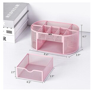 Foto 5 | Organizador De Escritorio Belug Con 8 Compartimentos Y 1cajón Rosa