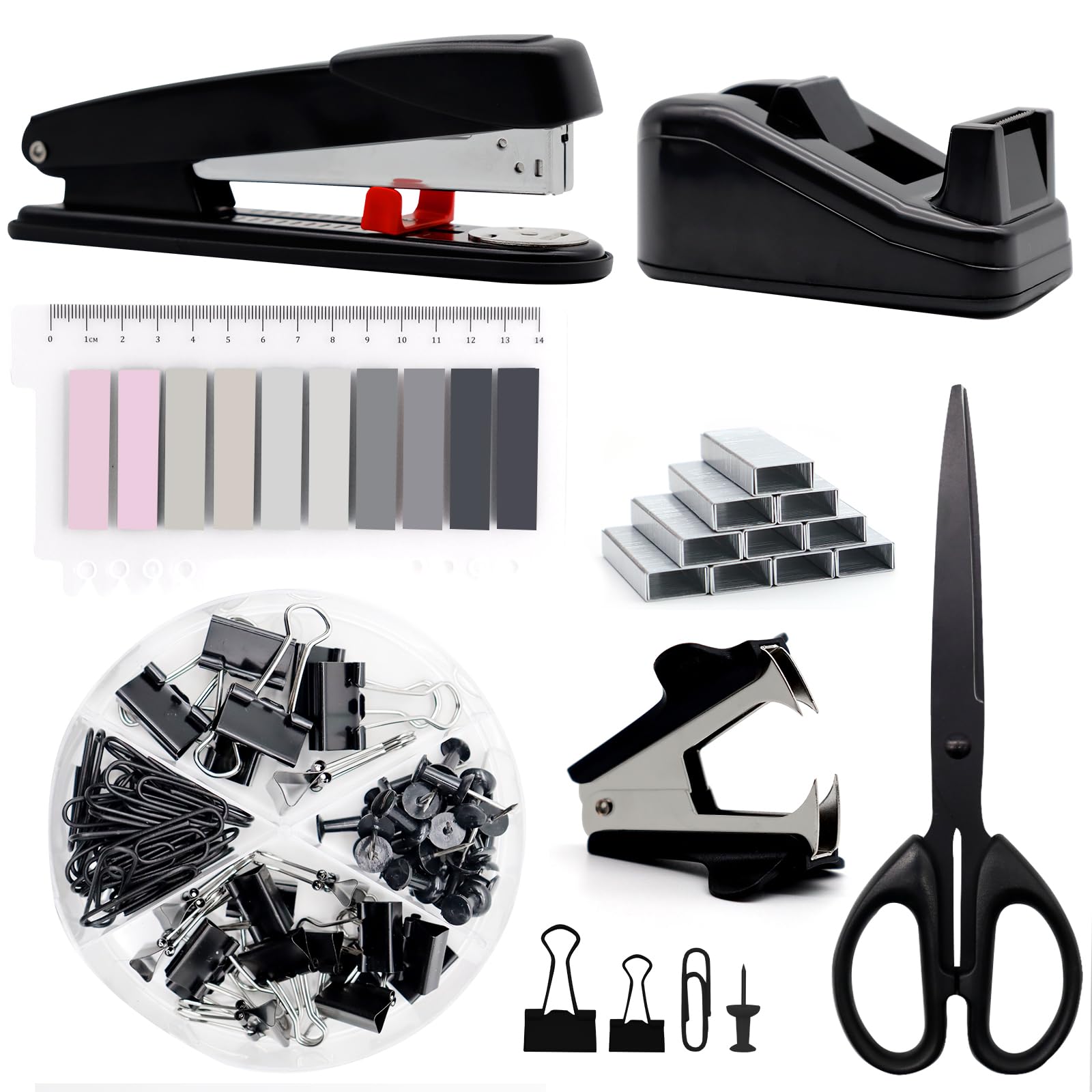 Foto 1 | Set De Material De Oficina Upiho, Accesorios De Escritorio Negros Con Grapadora - Venta Internacional.