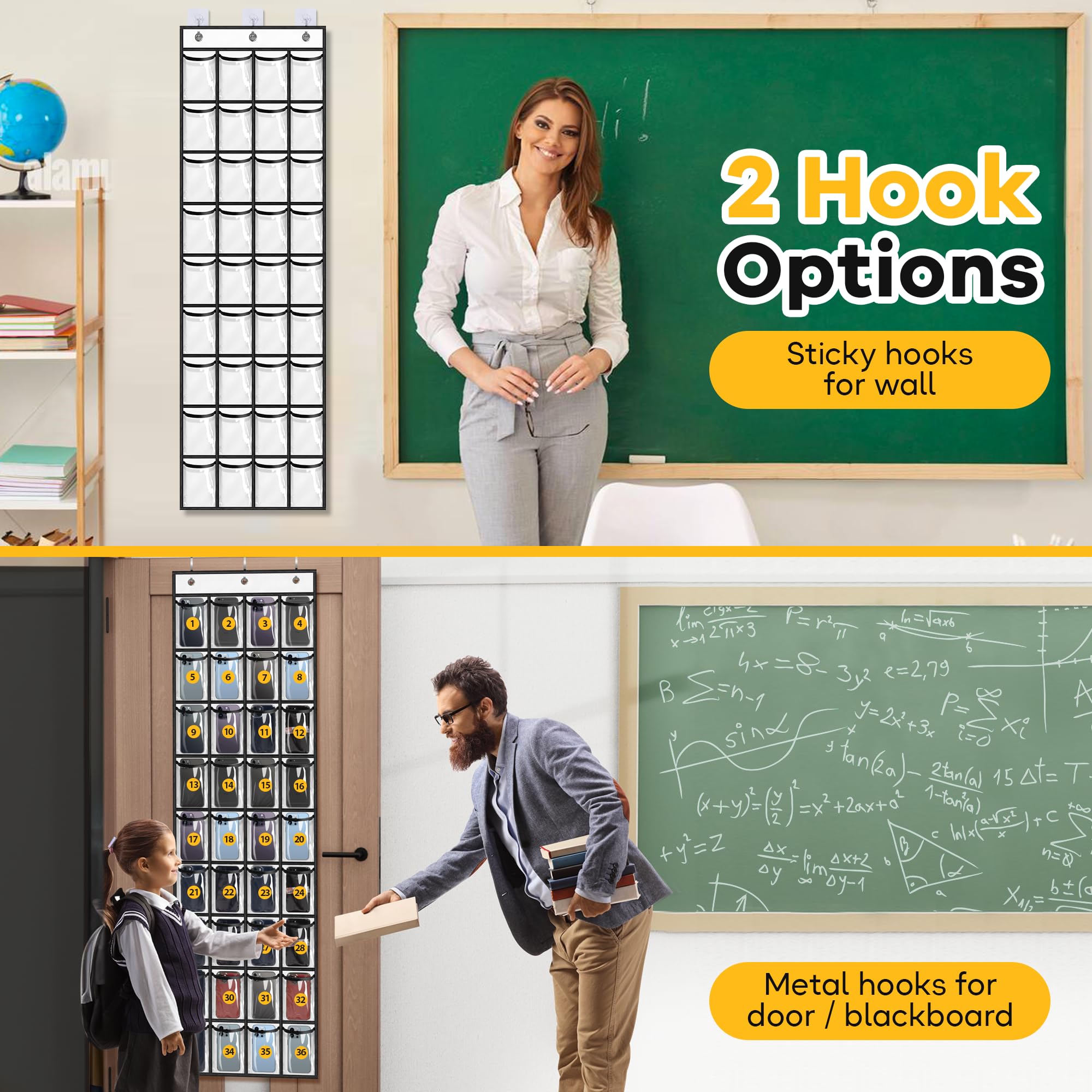 Foto 3 | Soporte Para Teléfono Móvil Misslo Narrow Classroom Con 36 Bolsillos - Venta Internacional.