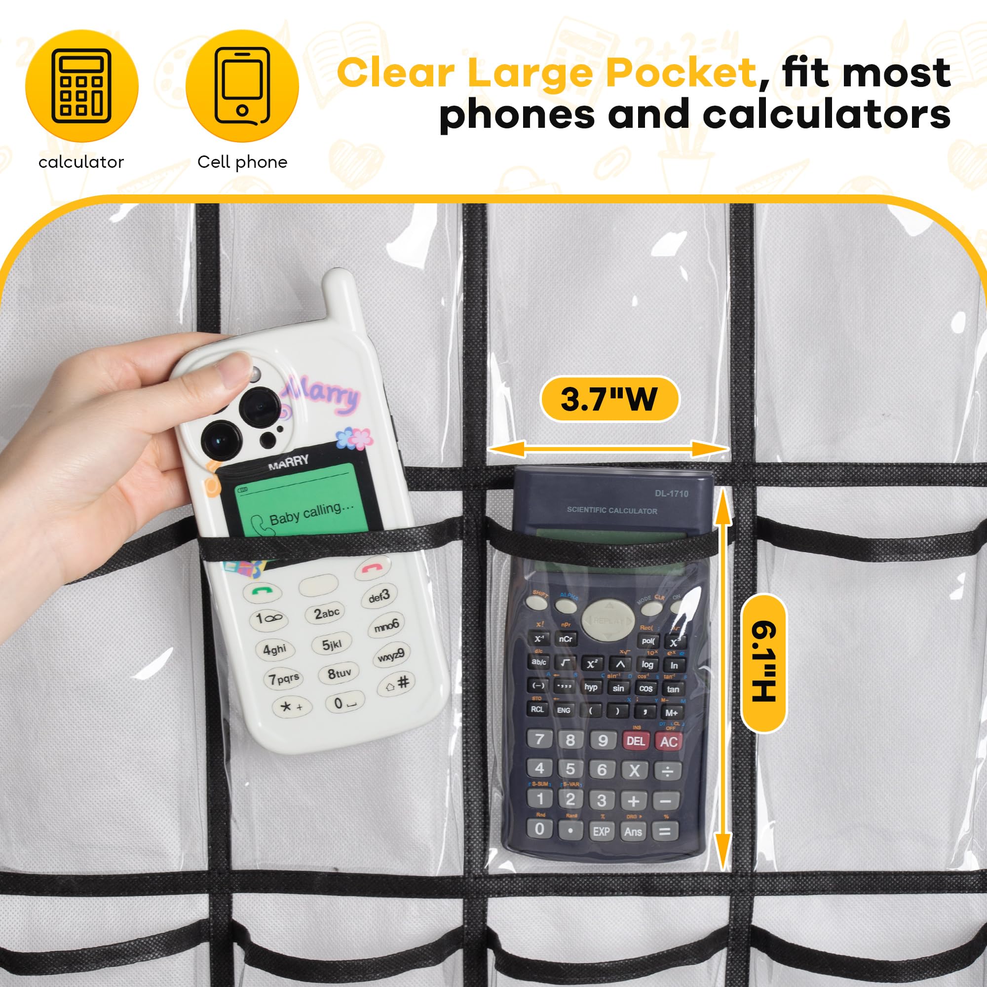 Foto 4 | Soporte Para Teléfono Móvil Misslo Narrow Classroom Con 36 Bolsillos - Venta Internacional.