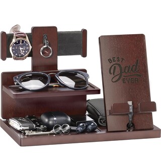 Foto 1 | Base De Carga De Teléfono Procase De Madera Para Papá, Color Espresso - Venta Internacional.