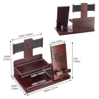 Foto 6 | Base De Carga De Teléfono Procase De Madera Para Papá, Color Espresso - Venta Internacional.