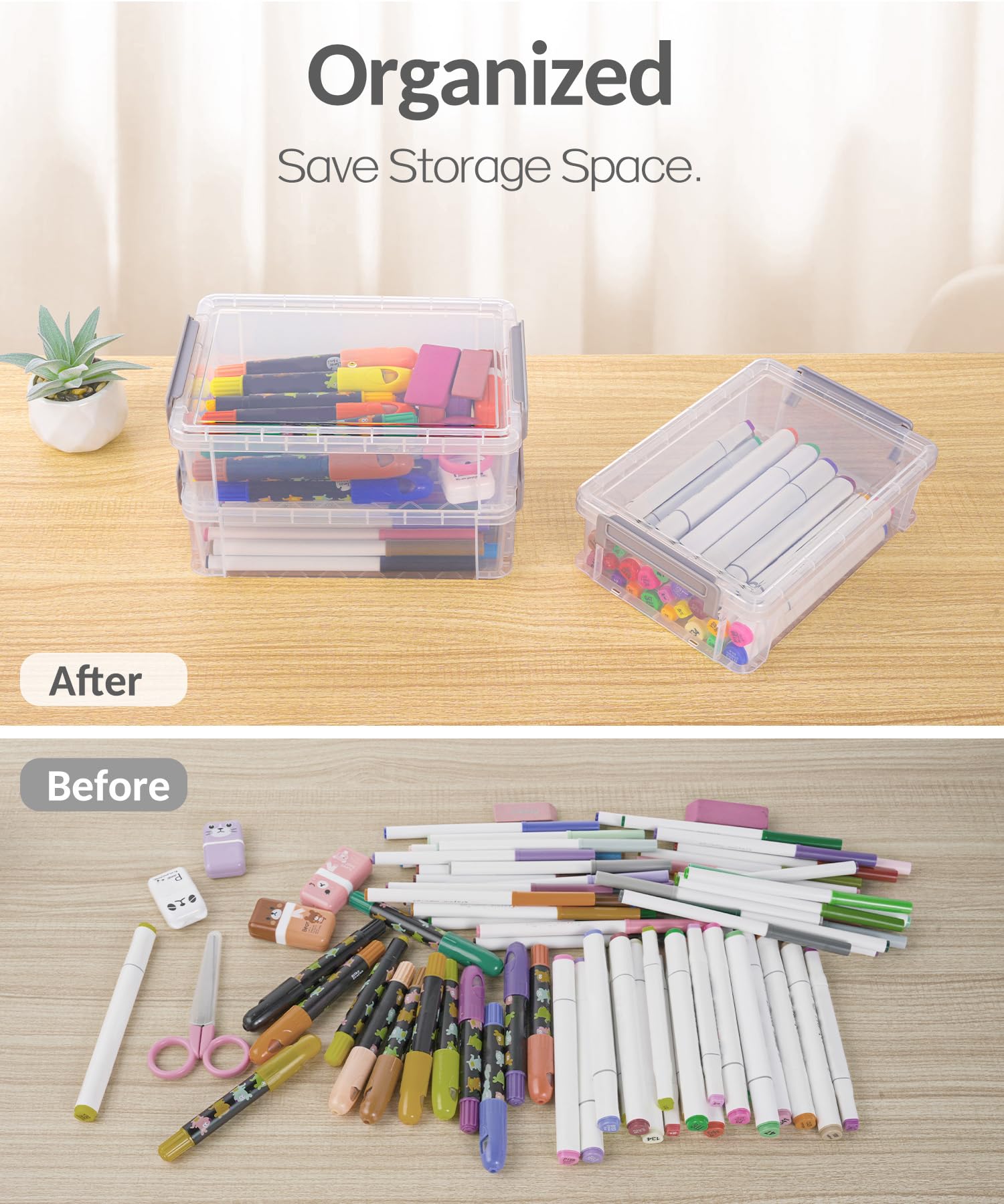 Foto 7 | Caja De Lápices Sooez Extra Grande De Plástico, Paquete De 6, Color Morado - Venta Internacional.