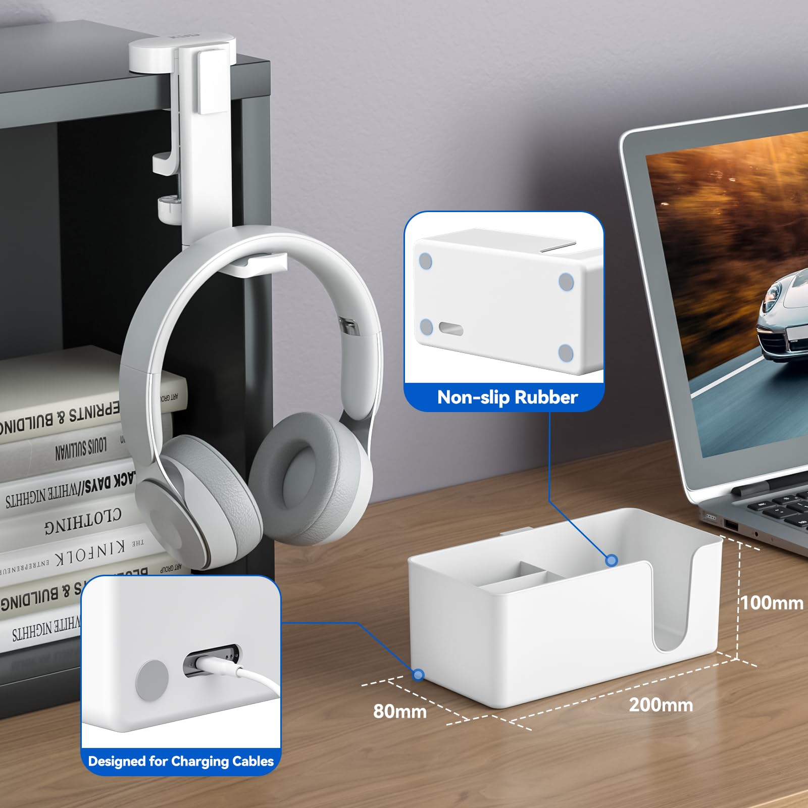 Foto 5 pulgar | Organizador De Escritorio Kdd 4 En 1  Portavasos Para Debajo Del Escritorio  Soporte Para Auriculares - Venta Intern