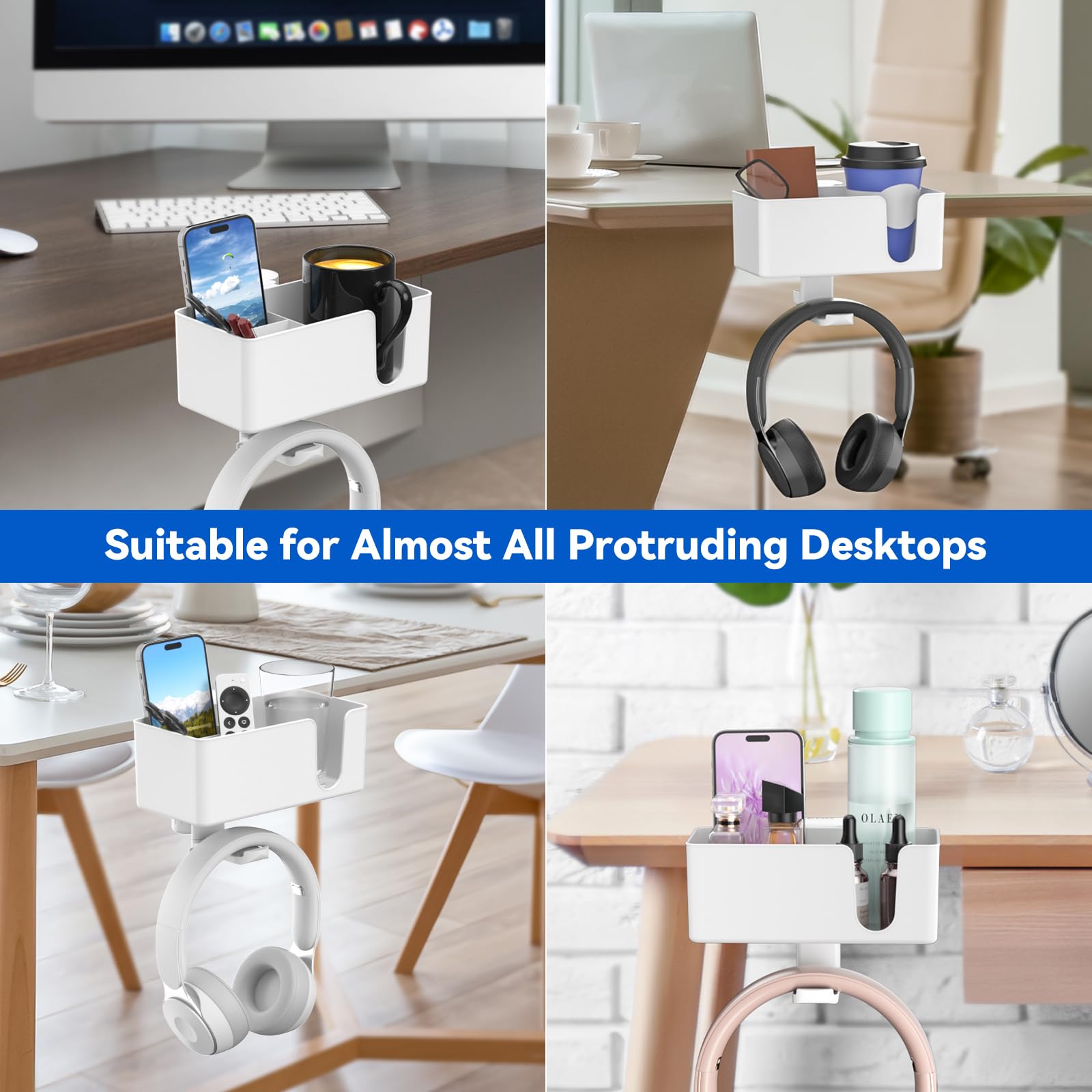 Foto 8 pulgar | Organizador De Escritorio Kdd 4 En 1  Portavasos Para Debajo Del Escritorio  Soporte Para Auriculares - Venta Intern