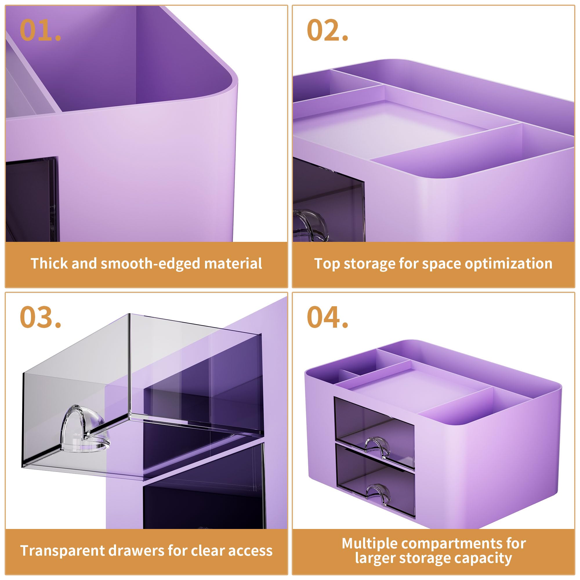 Foto 7 pulgar | Organizador De Bolígrafos Marbrasse Con 2 Cajones Para Oficina (morado) - Venta Internacional.