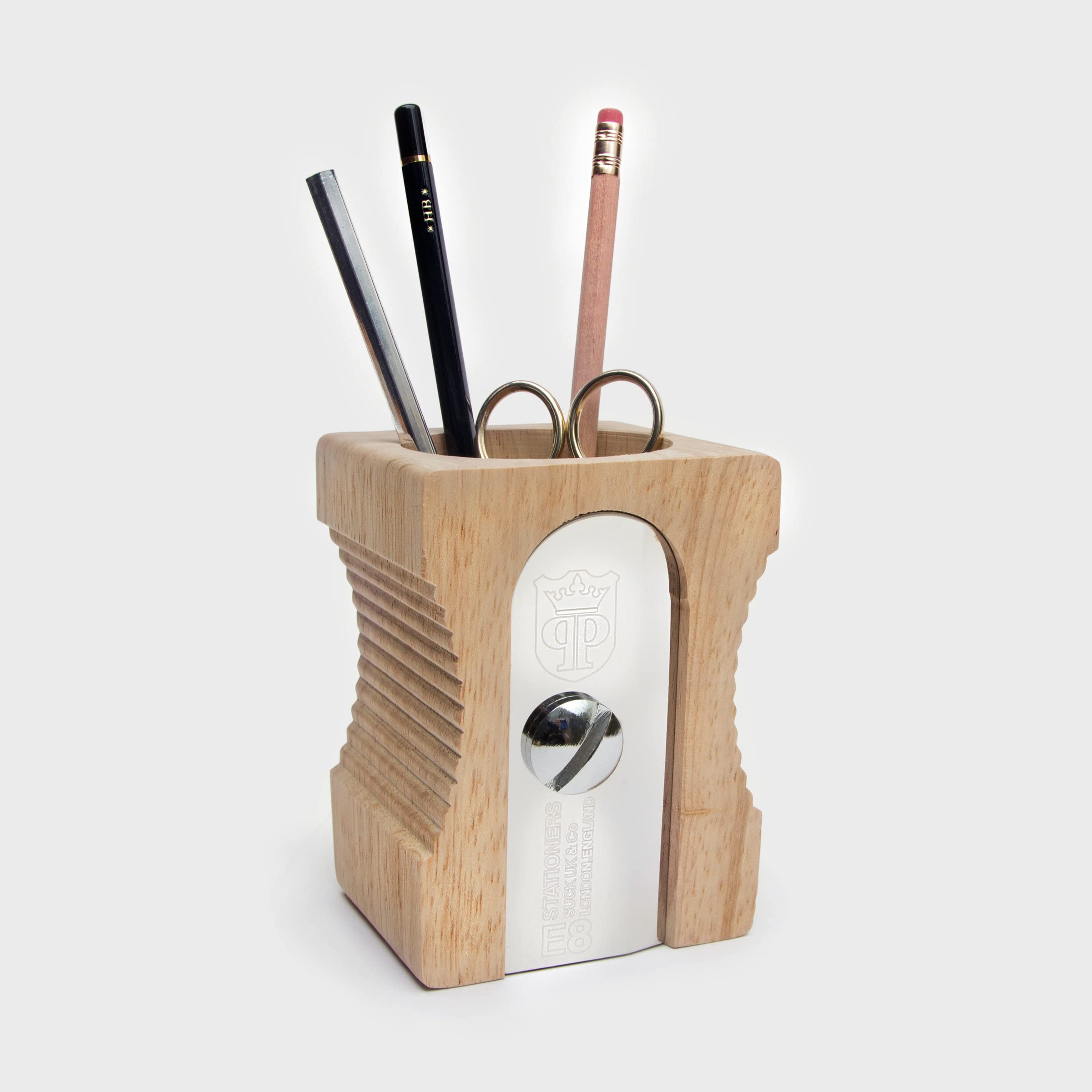 Foto 5 pulgar | Soporte Para Bolígrafos Suck Uk  Sacapuntas De Madera  Lámpara De Escritorio - Venta Internacional.