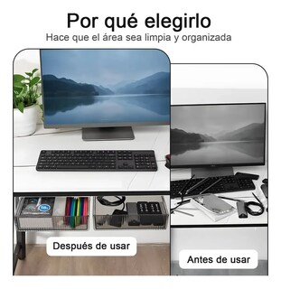Foto 3 | Cajas De Plastico Belug Almacenamiento Estilo Cajonera Debajo Negro Blanco