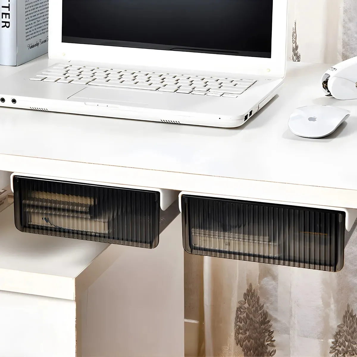 Foto 5 pulgar | Cajas De Plastico  Belug Almacenamiento Estilo Cajonera Debajo Negro Blanco