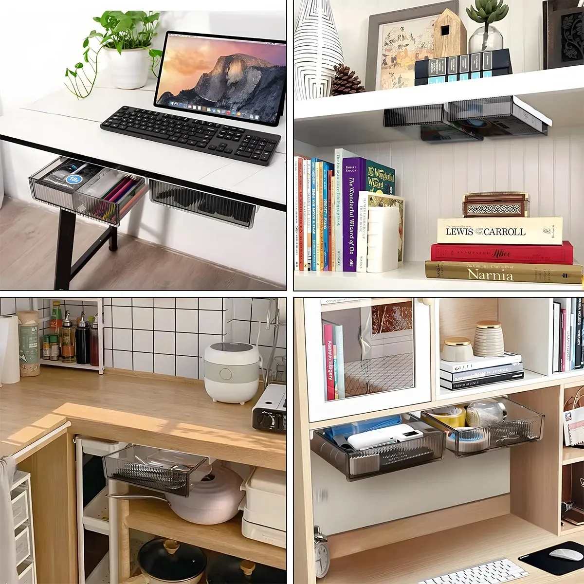 Foto 6 pulgar | Cajas De Plastico  Belug Almacenamiento Estilo Cajonera Debajo Negro Blanco