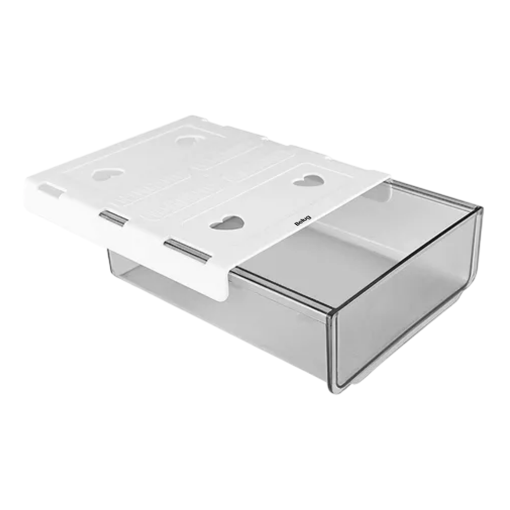 Foto 2 pulgar | Cajas De Plastico Belug Almacenamiento Estilo Cajonera Debajo Blanco Gris