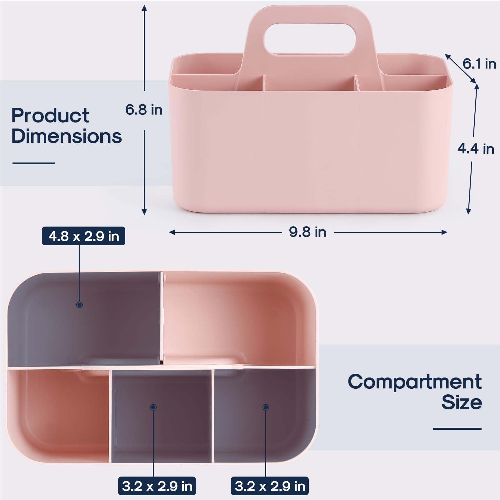 Foto 6 pulgar | Caddie Organizer Aozita Papelable  Multiusos  De Plástico  Rosa - Venta Internacional.