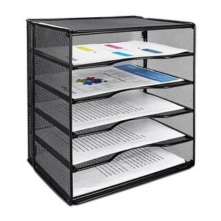 Foto 4 | Escritorio Amazon Basics con 5 Ranuras Negro - Venta Internacional
