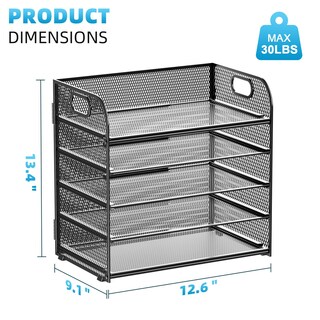Foto 3 | Organizador de Papel Marbrasse Negro 5 Niveles - Venta Internacional