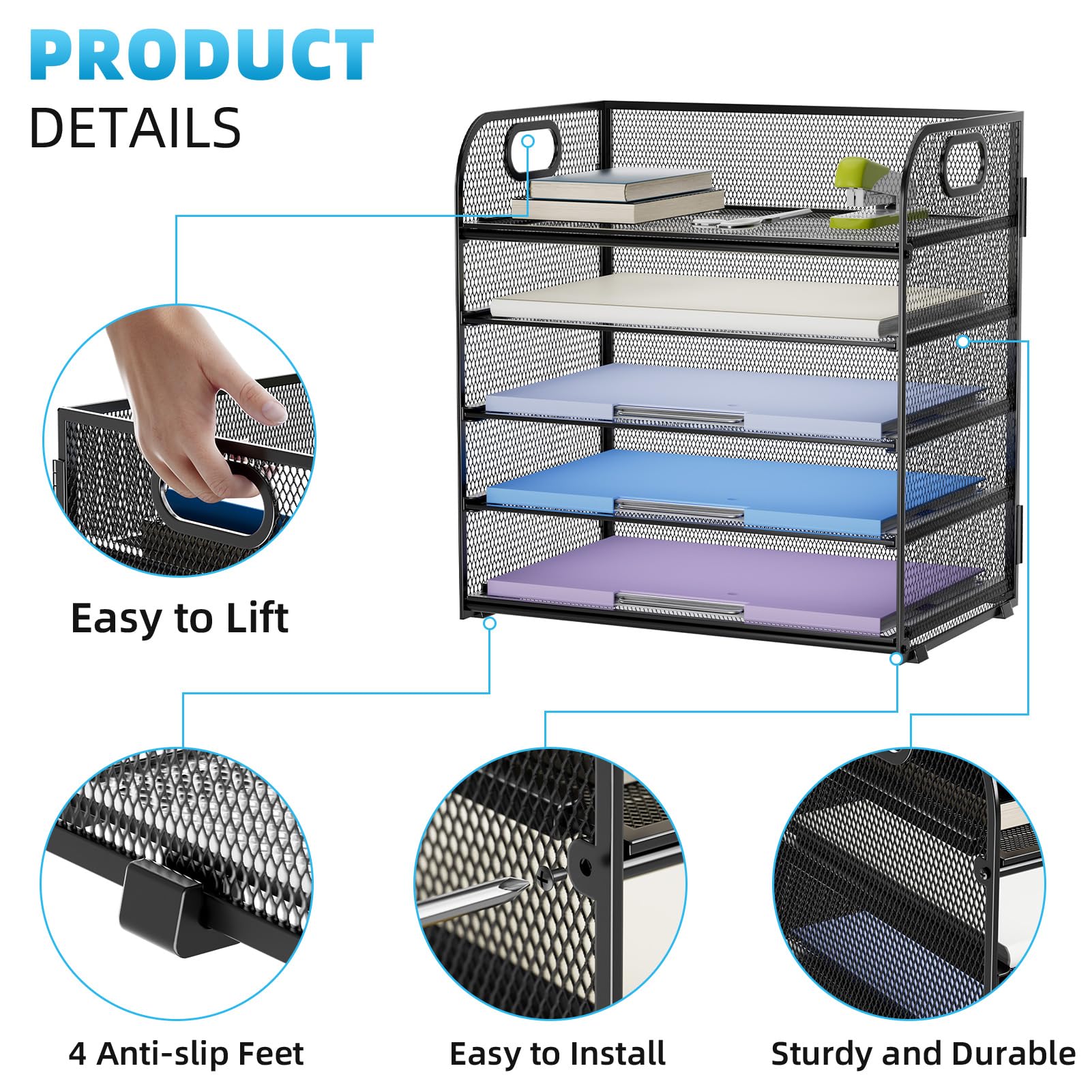 Foto 5 pulgar | Organizador de Papel Marbrasse Negro  5 Niveles - Venta Internacional