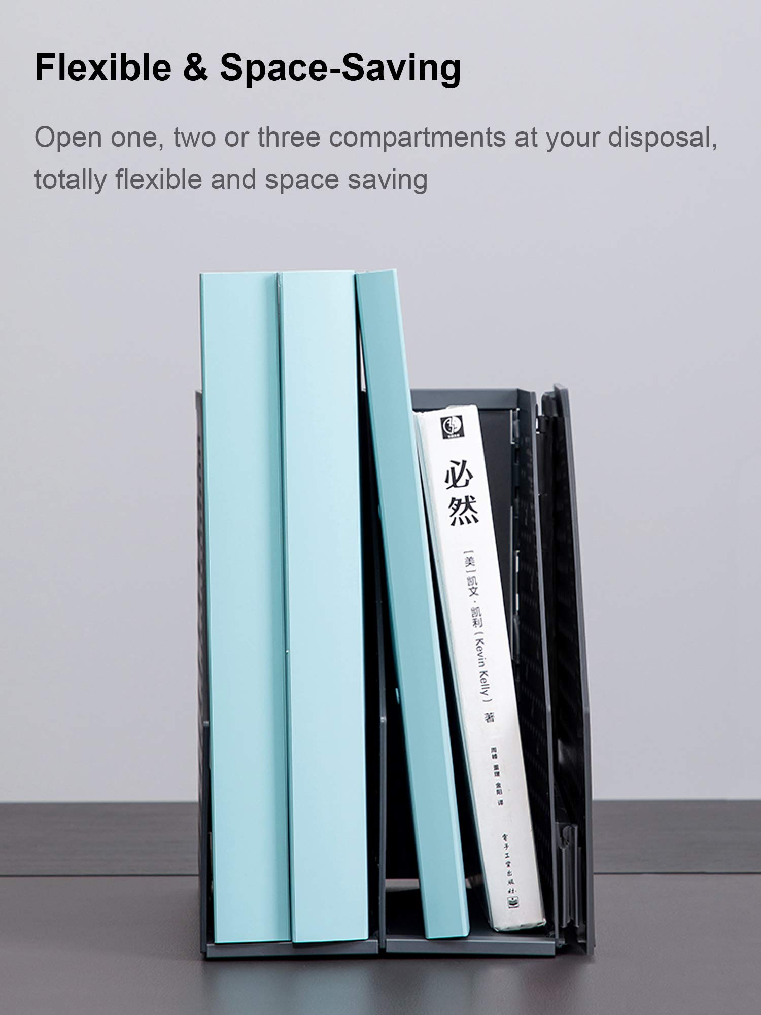 Foto 4 | Revistero Leven Plegable Con 3 Compartimentos, Color Gris - Venta Internacional.
