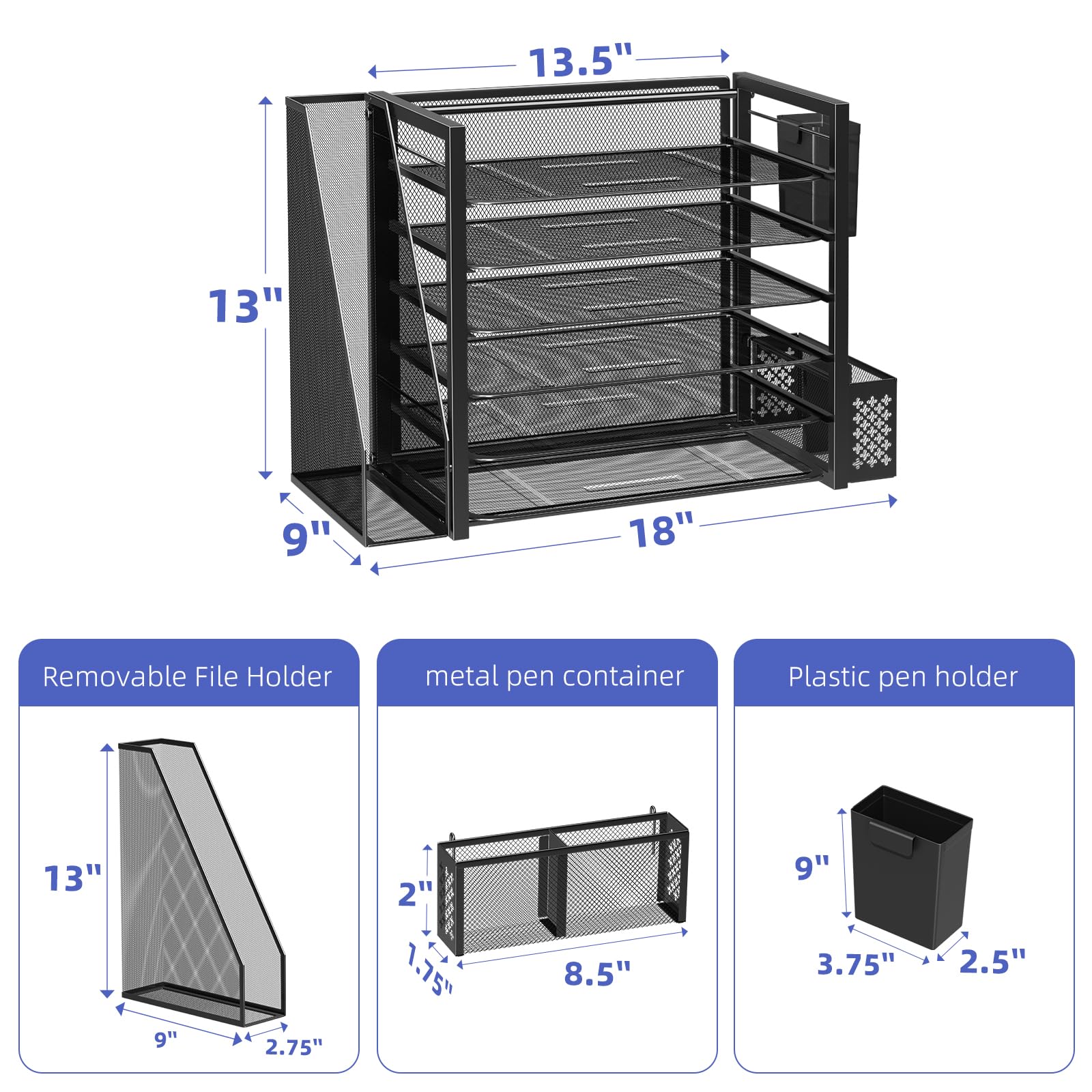 Foto 3 | Organizador De Archivos De Escritorio Simple Trending De 6 Niveles Con Soporte Para Archivos - Venta Internacional.