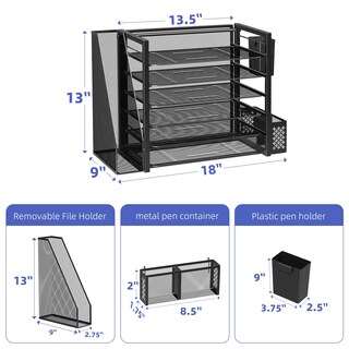 Foto 3 | Organizador De Archivos De Escritorio Simple Trending De 6 Niveles Con Soporte Para Archivos - Venta Internacional.