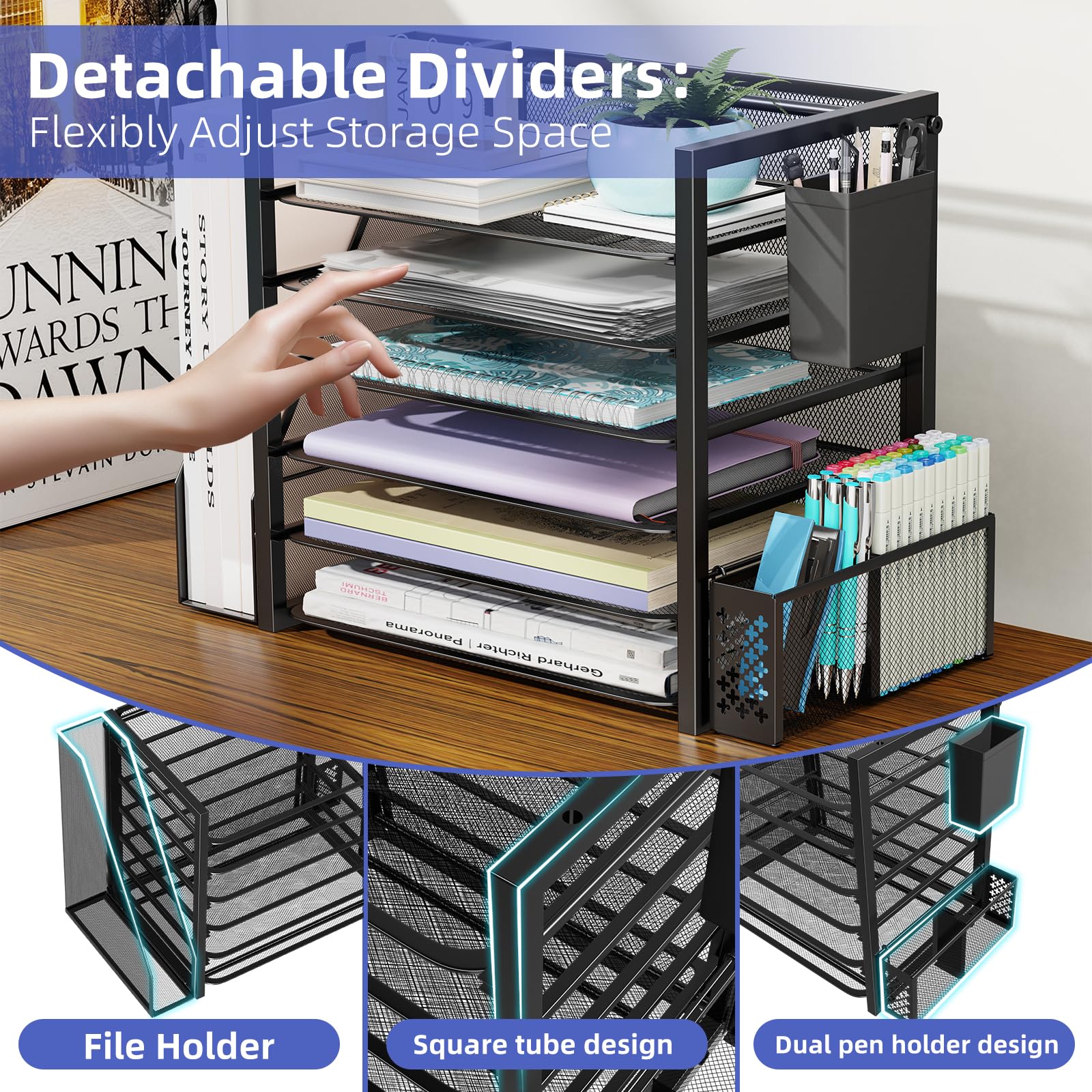 Foto 6 pulgar | Organizador De Archivos De Escritorio Simple Trending De 6 Niveles Con Soporte Para Archivos - Venta Internacional.