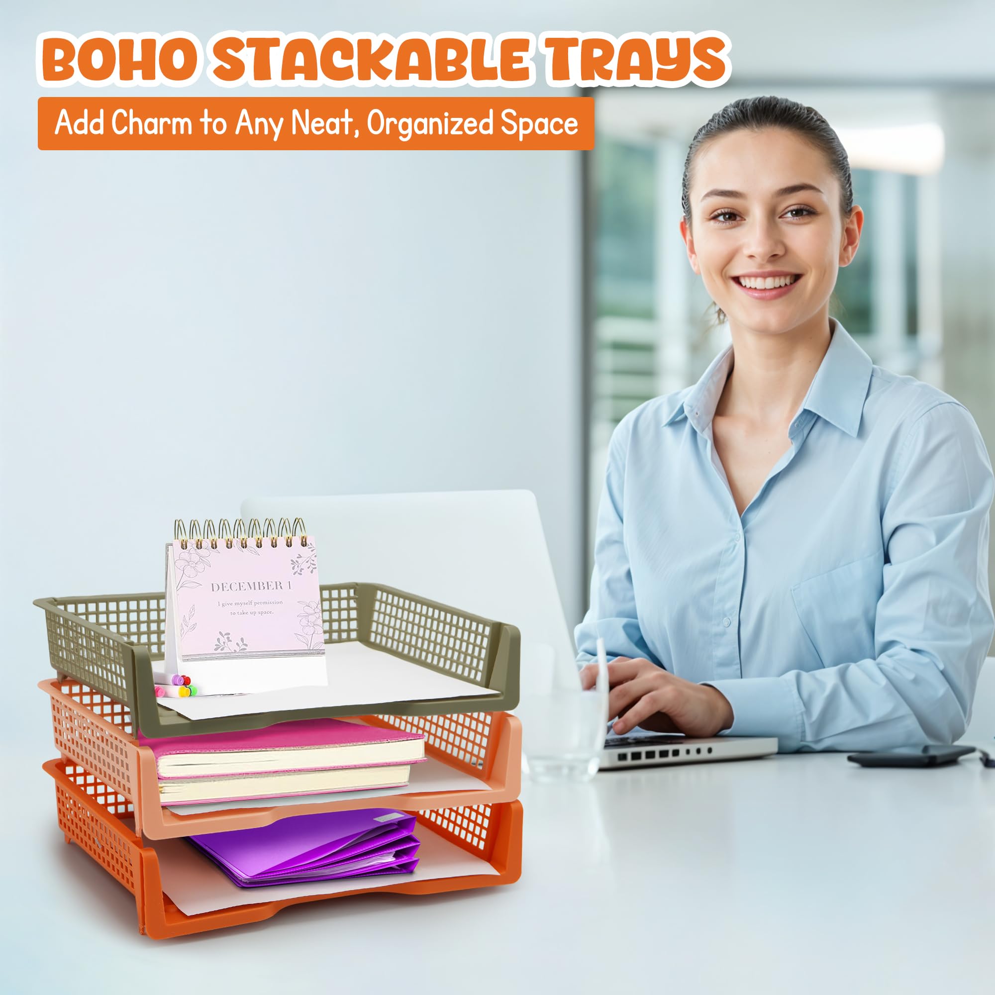 Foto 5 | Bandejas Apilables 4e's Novelty Para El Aula  Papel A4  Paquete De 6 - Venta Internacional.