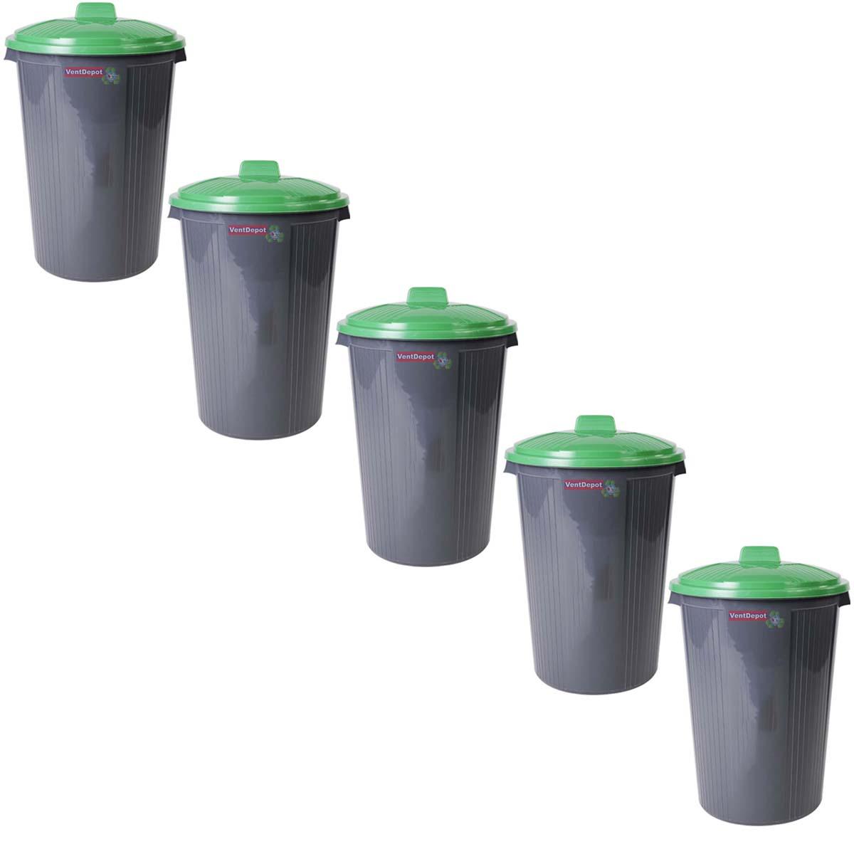 Bote Para Basura Para El Jardín Ventdepot Mxrxy-005 5 Piezasgris