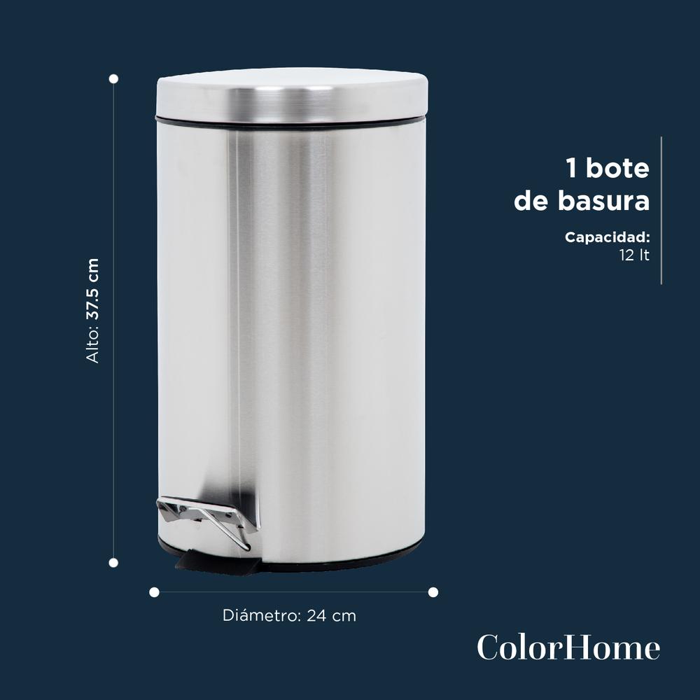 Foto 5 pulgar | Bote de Basura ColorHome COLORBIN12 color Gris 12L