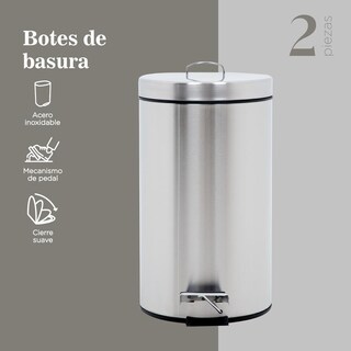 Foto 3 | Botes de Basura ColorHome COLORBIN12 color Gris 12L 2 Piezas