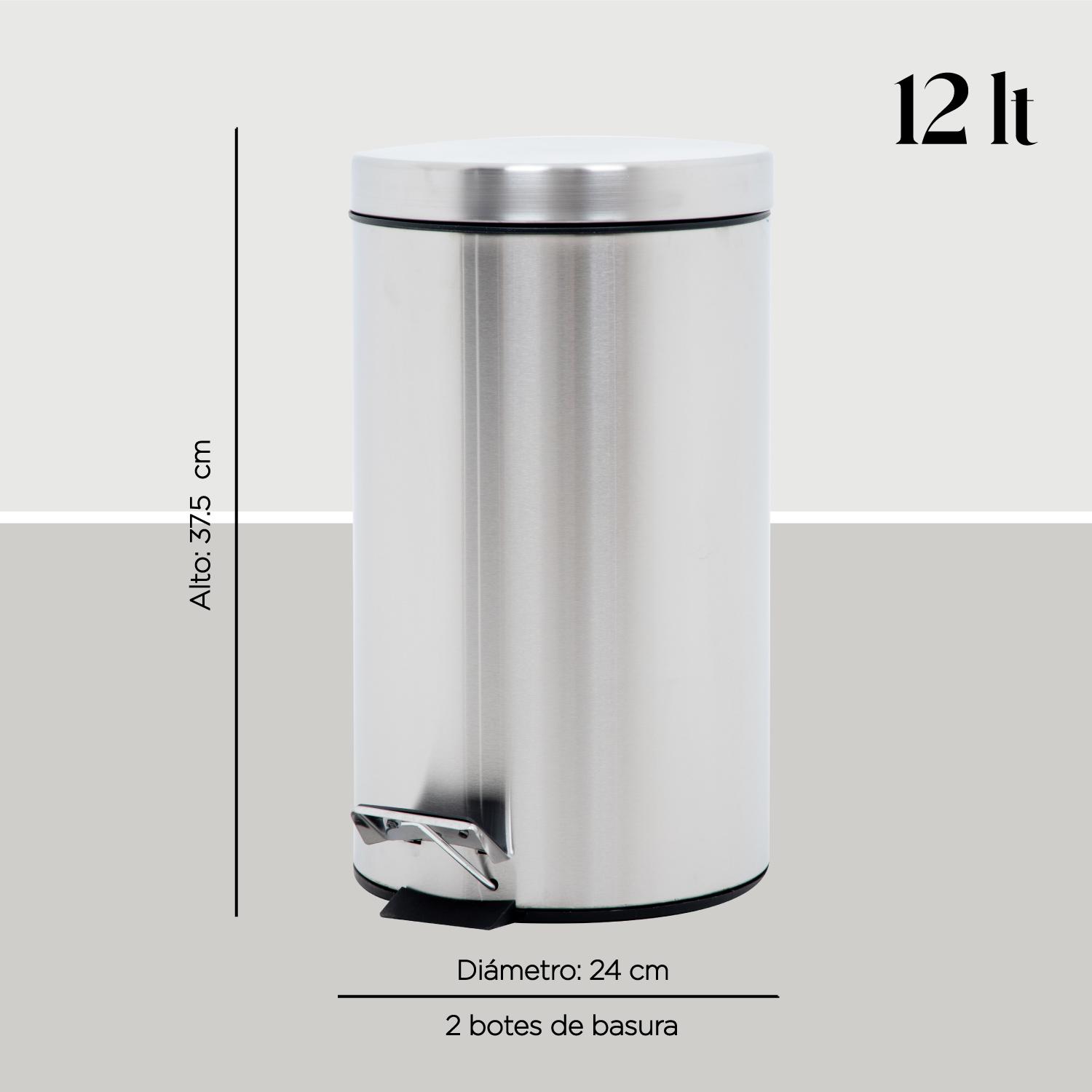 Foto 5 pulgar | Botes de Basura ColorHome COLORBIN12 color Gris 12L 2 Piezas