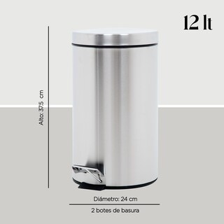 Foto 4 | Botes de Basura ColorHome COLORBIN12 color Gris 12L 2 Piezas