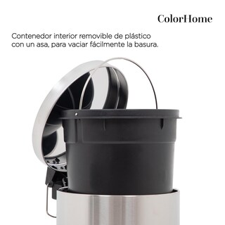 Foto 5 | Botes de Basura ColorHome COLORBIN12 color Gris 12L 2 Piezas