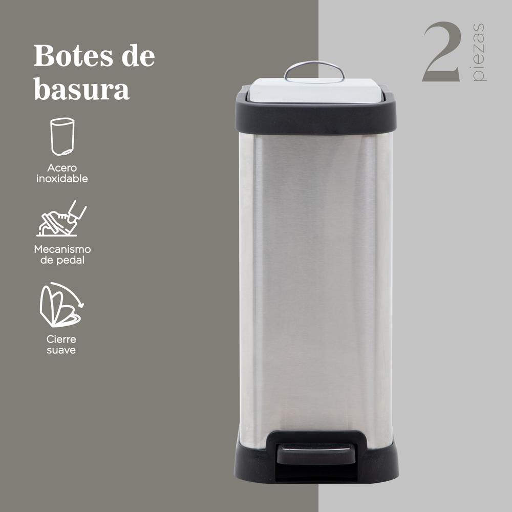 Foto 4 pulgar | Botes de Basura ColorHome COLORBIN8 color Gris 8L 2 Piezas