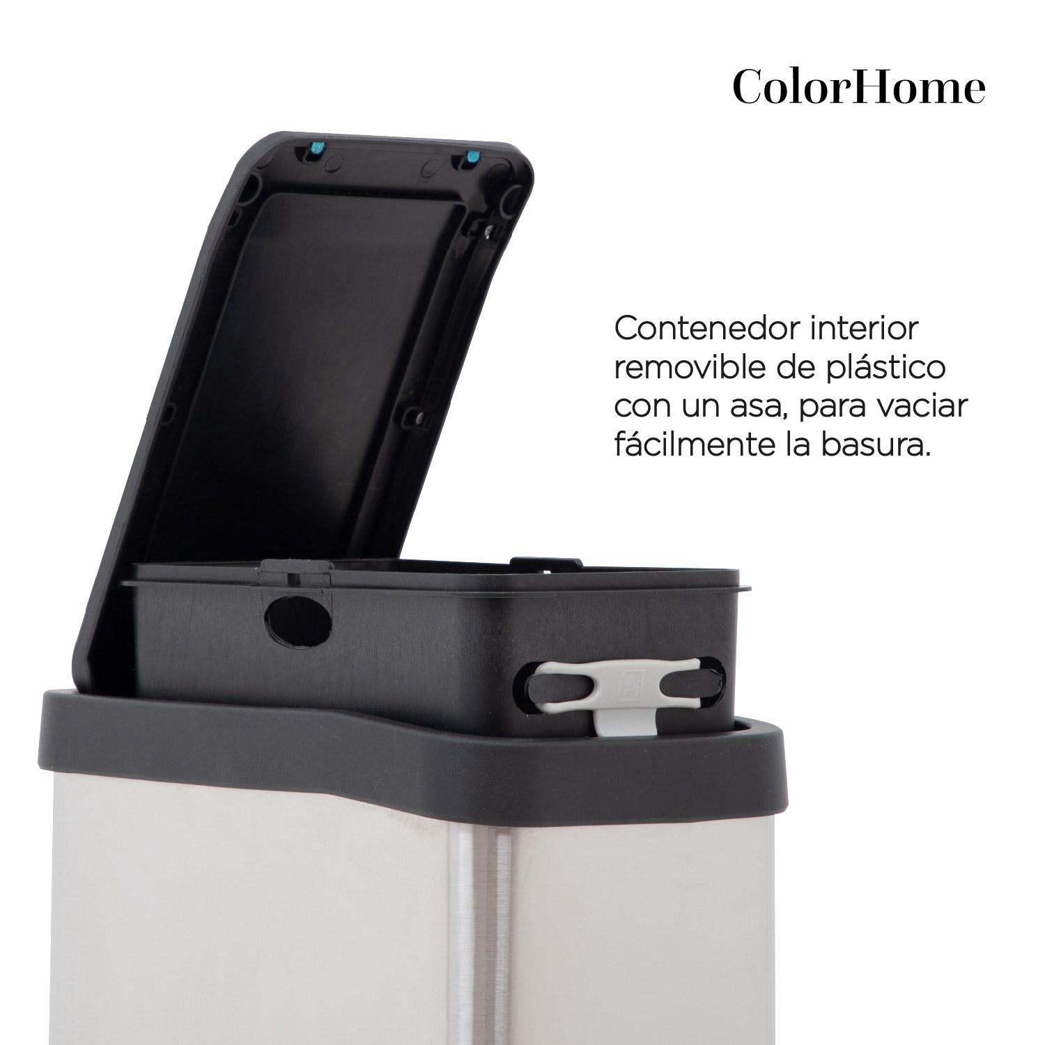 Foto 5 | Botes de Basura ColorHome COLORBIN8 color Gris 8L 2 Piezas