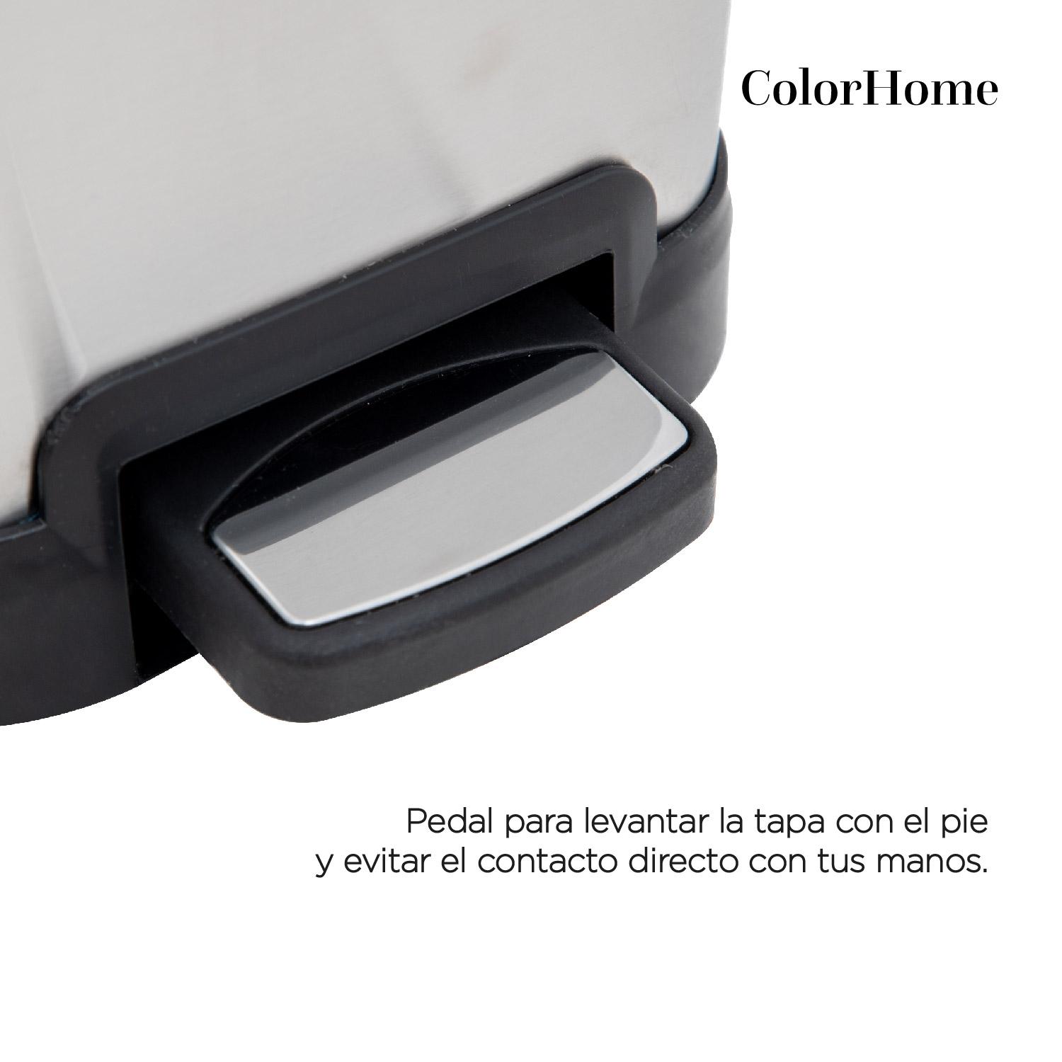 Foto 7 pulgar | Botes de Basura ColorHome COLORBIN8 color Gris 8L 2 Piezas