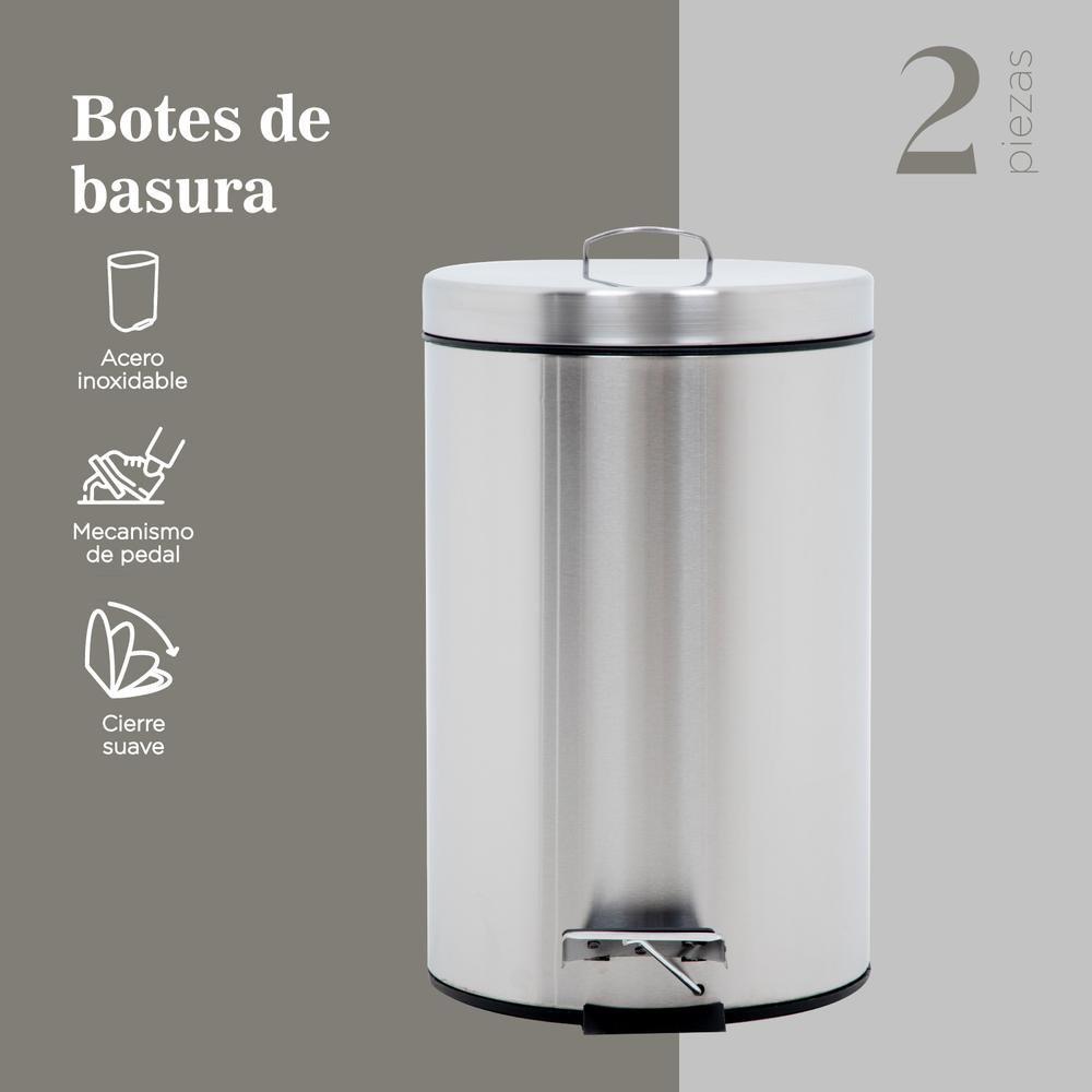 Foto 4 pulgar | Botes de Basura ColorHome COLORBIN9 color Gris 9L 2 Piezas