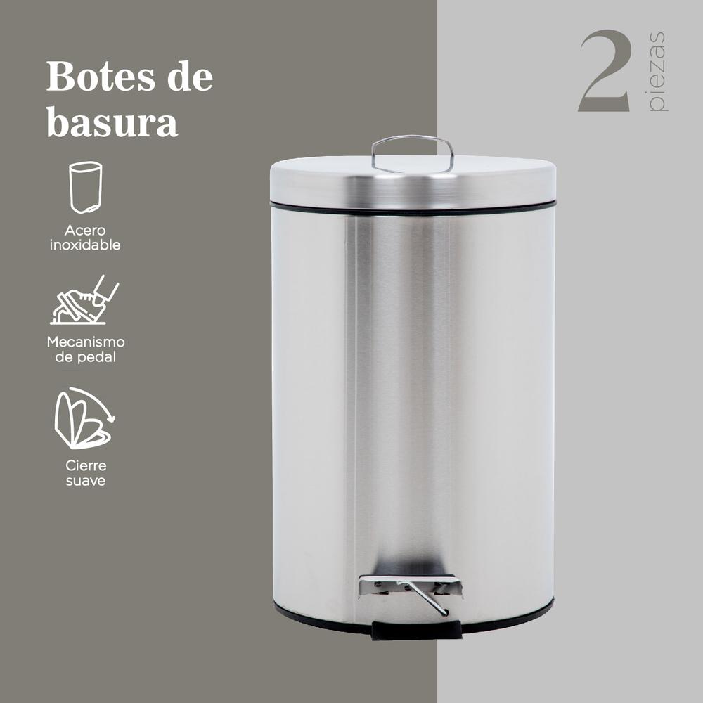 Foto 4 pulgar | Botes de Basura ColorHome 2 Pzas 7 y 12 L color Gris
