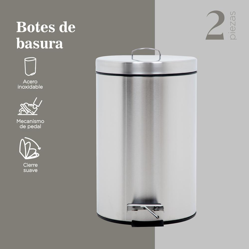 Foto 4 pulgar | Botes de Basura ColorHome COLORBIN7 color Gris 7L 2 Piezas