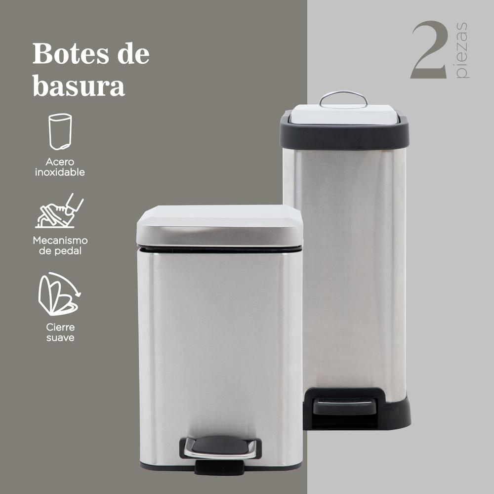 Foto 4 pulgar | Botes de Basura ColorHome COLORBIN6Y8 color Gris 6 y 8 L