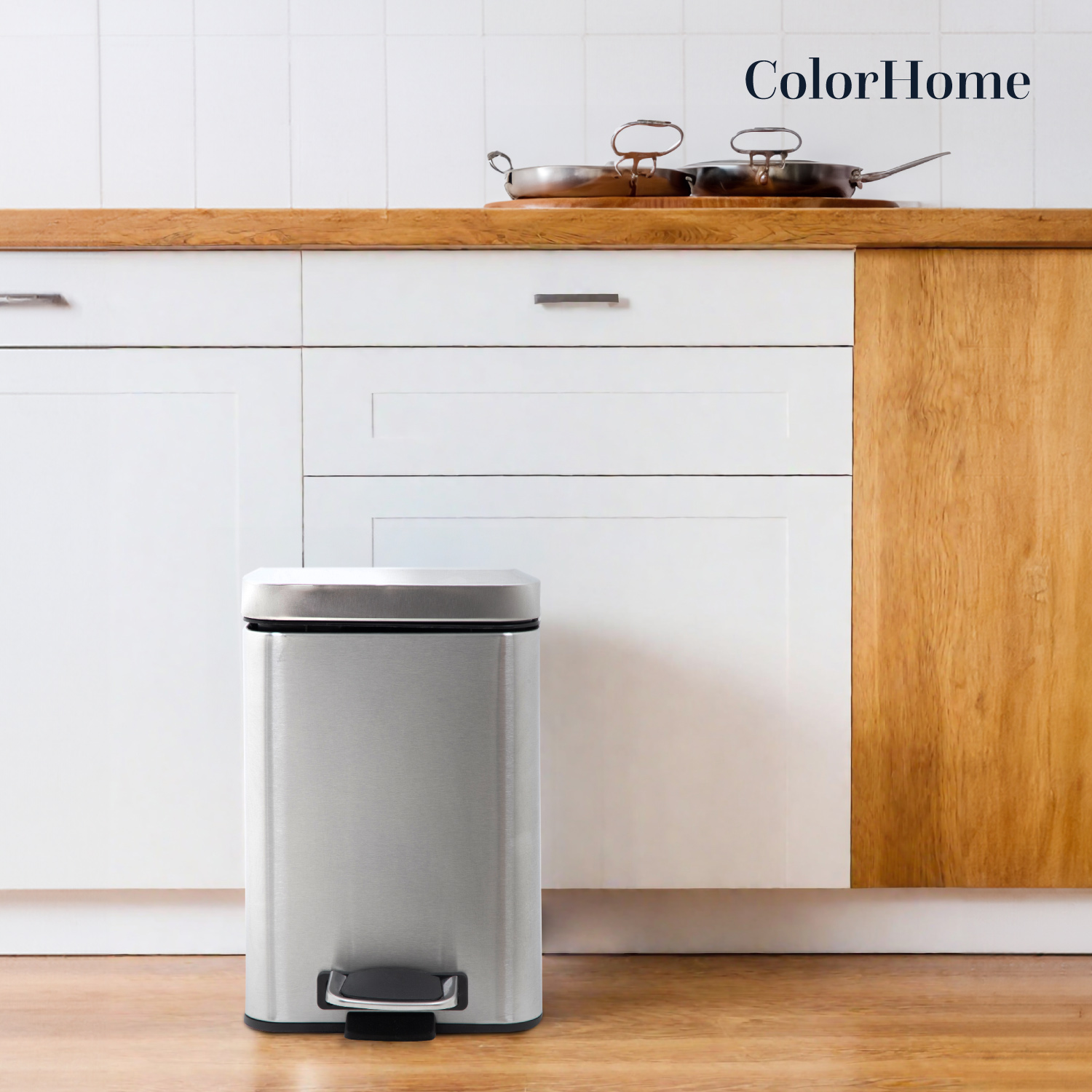 Foto 2 | Bote de Basura ColorHome Acero Inoxidable 6l