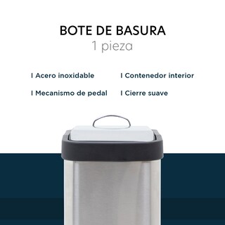 Foto 3 | Bote de Basura ColorHome COLORBIN8 color Gris 8L