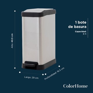 Foto 4 | Bote de Basura ColorHome COLORBIN8 color Gris 8L
