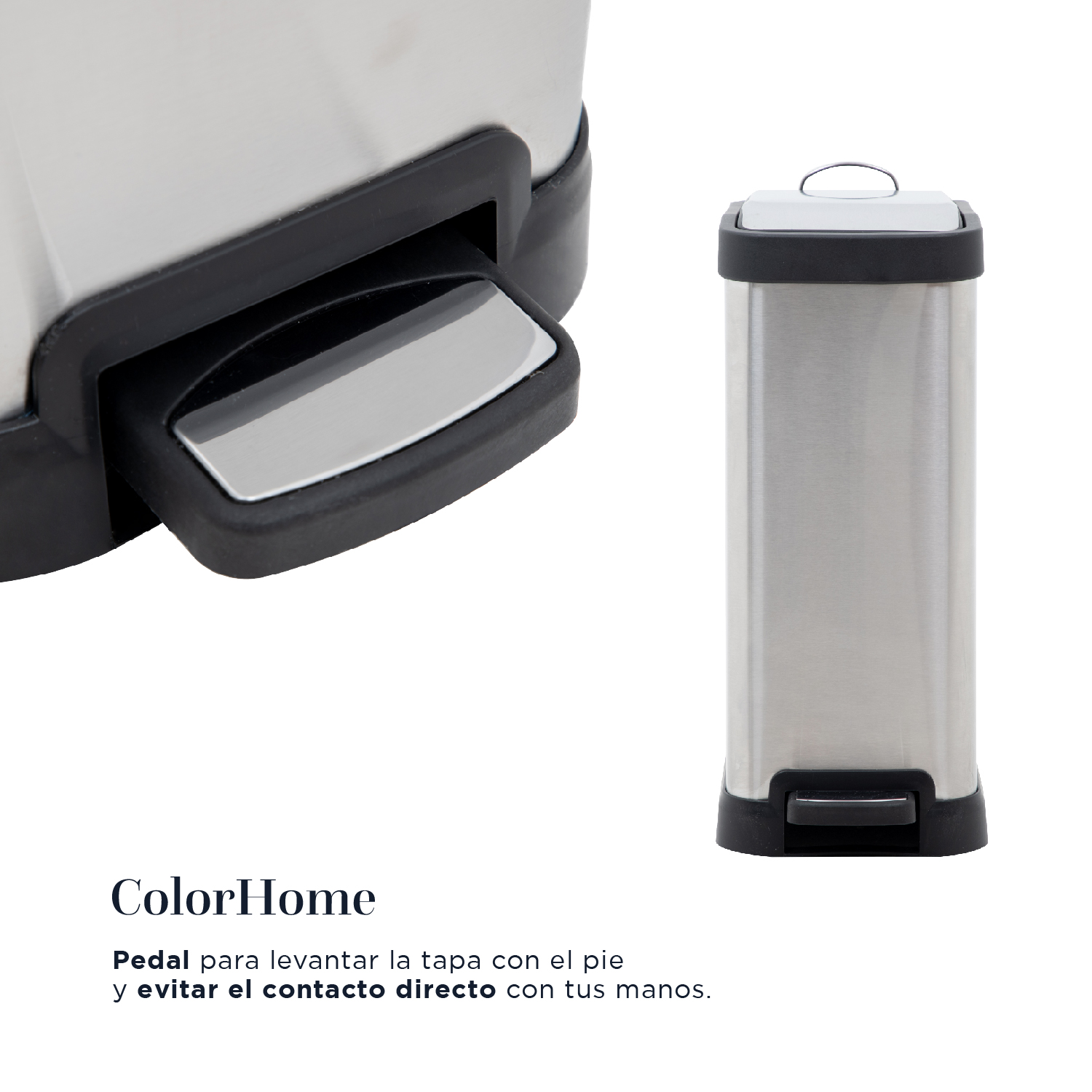 Foto 7 pulgar | Bote de Basura ColorHome COLORBIN8 color Gris 8L
