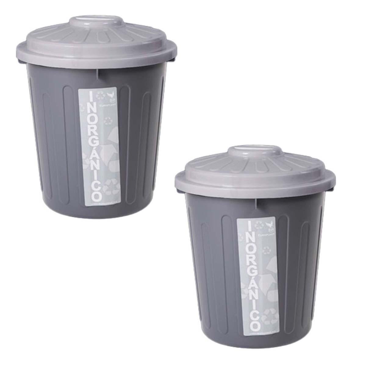 Bote para Basura Ventdepot Mxrcb-002 2 Piezas Gris